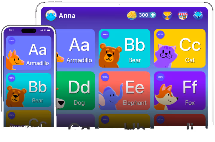 The English4Kids home screen