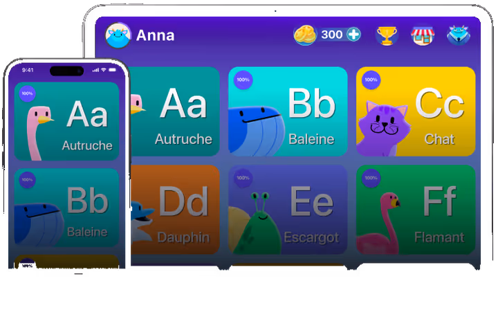 The French4Kids home screen