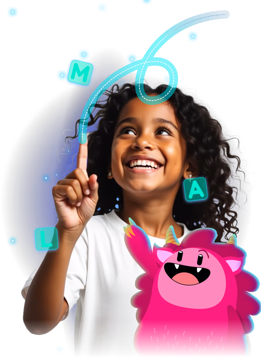 A child learning French with the French4Kids app