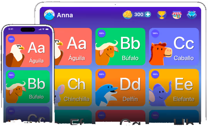 The Spanish4Kids home screen